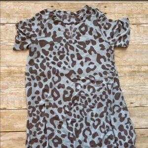 Blue leopard print dress